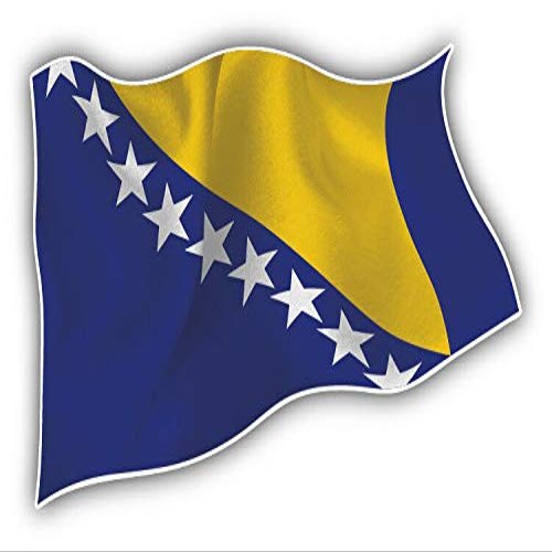 KW Vinyl Magnet Bosnia and Herzegovina Flag Wavy Truck Car Magnet Bumper Sticker Magnetic 5"