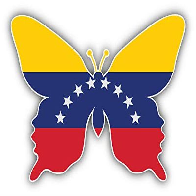 KW Vinyl Magnet Venezuela Butterfly World Flag Truck Car Magnet Bumper Sticker Magnetic 5"