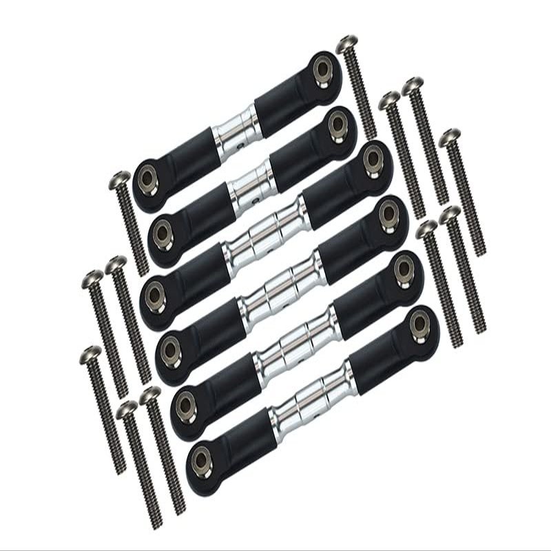 GPM for Arrma Granite 4x4 / Big Rock Crew Cab 4x4 Upgrade Parts Stainless Steel Adjustable Tie Rods - 6Pc Set Silver