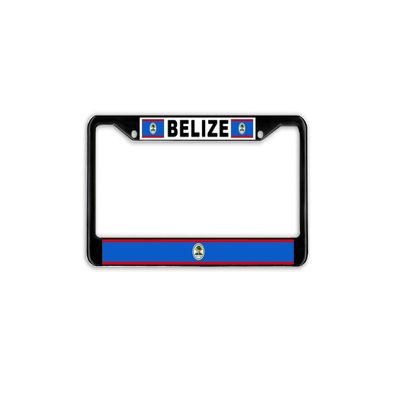 LOHIGHH Belize Flag Black Metal Car Auto License Plate Frame Holder Black