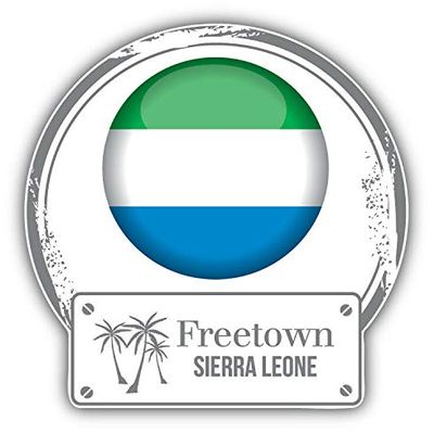 KW Vinyl Magnet Freetown Sierra Leone World Flag Badge Truck Car Magnet Bumper Sticker Magnetic 5"