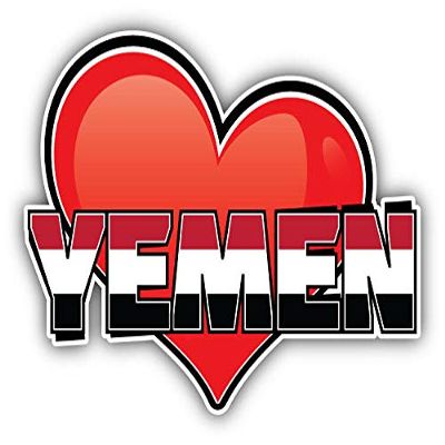 KW Vinyl Magnet Yemen Art Heart Flag Travel Slogan Truck Car Magnet Bumper Sticker Magnetic 5"