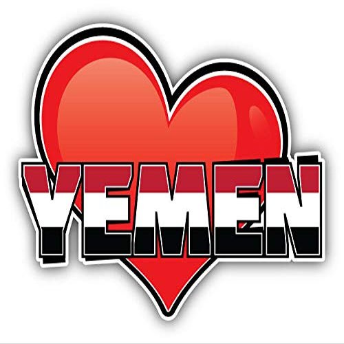 KW Vinyl Magnet Yemen Art Heart Flag Travel Slogan Truck Car Magnet Bumper Sticker Magnetic 5"