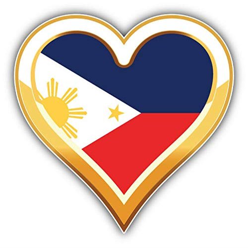 KW Vinyl Magnet I Love Philippines Golden Heart Flag Truck Car Magnet Bumper Sticker Magnetic 5"