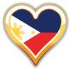 KW Vinyl Magnet I Love Philippines Golden Heart Flag Truck Car Magnet Bumper Sticker Magnetic 5" view 1