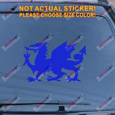 Wales Red Dragon Decal Sticker Welsh Y Ddraig Goch Car Vinyl Pick Size Color f (Blue, 6''(15.2cm))