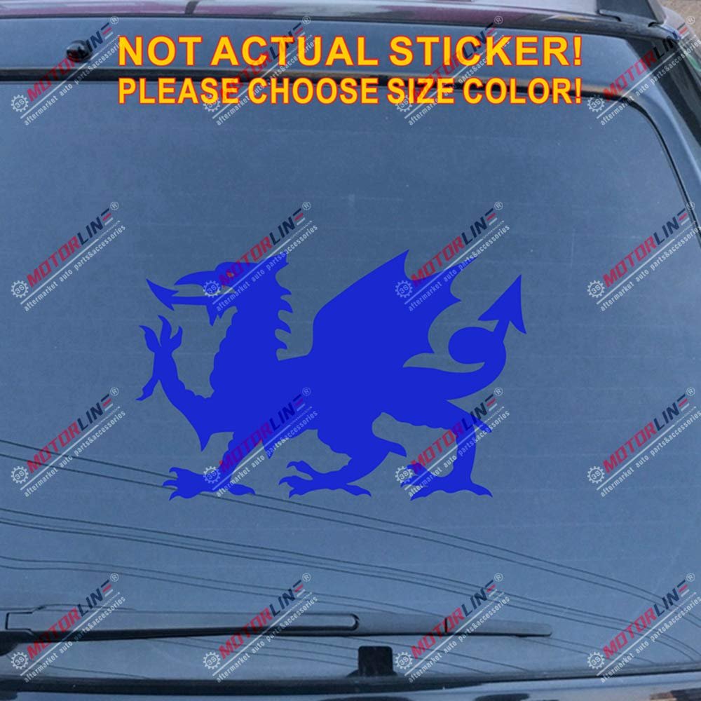 Wales Red Dragon Decal Sticker Welsh Y Ddraig Goch Car Vinyl Pick Size Color f (Blue, 6''(15.2cm))