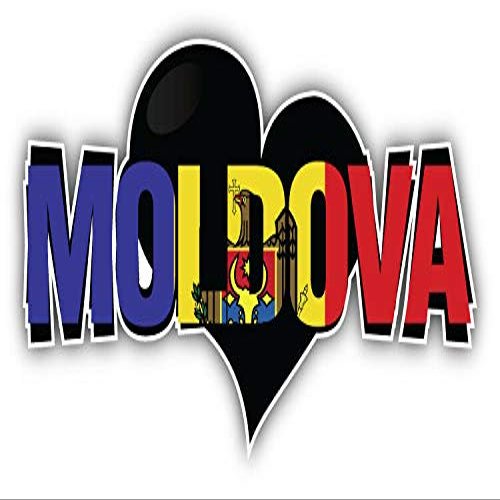 KW Vinyl Magnet Moldova Art Heart Flag Travel Slogan Truck Car Magnet Bumper Sticker Magnetic 5"