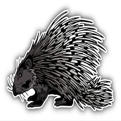 KW Vinyl Magnet Crested Porcupine Truck Car Magnet Bumper Sticker Magnetic 5"