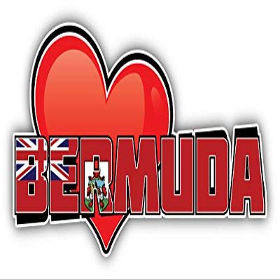 KW Vinyl Magnet Bermuda Art Heart Flag Travel Slogan Truck Car Magnet Bumper Sticker Magnetic 5"