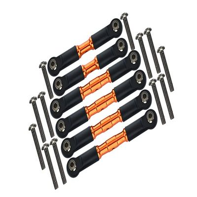 Granite 4x4 / Big Rock Crew Cab 4x4 Upgrade Parts Stainless Steel Adjustable Tie Rods - 6Pc Set Orange