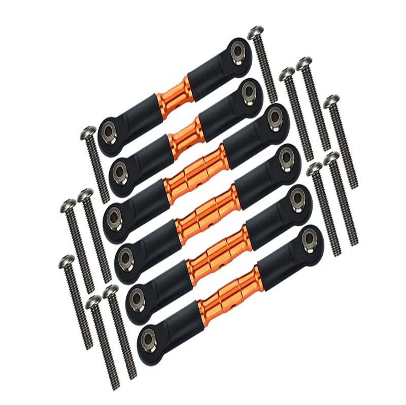 Granite 4x4 / Big Rock Crew Cab 4x4 Upgrade Parts Stainless Steel Adjustable Tie Rods - 6Pc Set Orange
