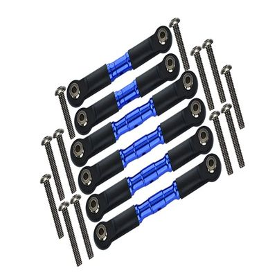GPM Granite 4x4 / Big Rock Crew Cab 4x4 Upgrade Parts Stainless Steel Adjustable Tie Rods - 6Pc Set Blue