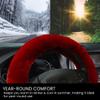Andalus Brands Luxury Fluffy Car Steering Wheel Covers Genuine Merino Sheepskin, Soft Fuzzy Car Steering Wheel Cover for Women, Universal 14.5-15" Size, Plush Fur Cute Auto Accessories, Dark Red view 4