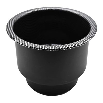 MARINE CITY Stainless Steel Cup Holder Black Carbon Fiber Print, Marine Grade, Center Drain Hole for Boat, Yacht, Ship, Kayak, Poker Table & Countertop (1 Pack)