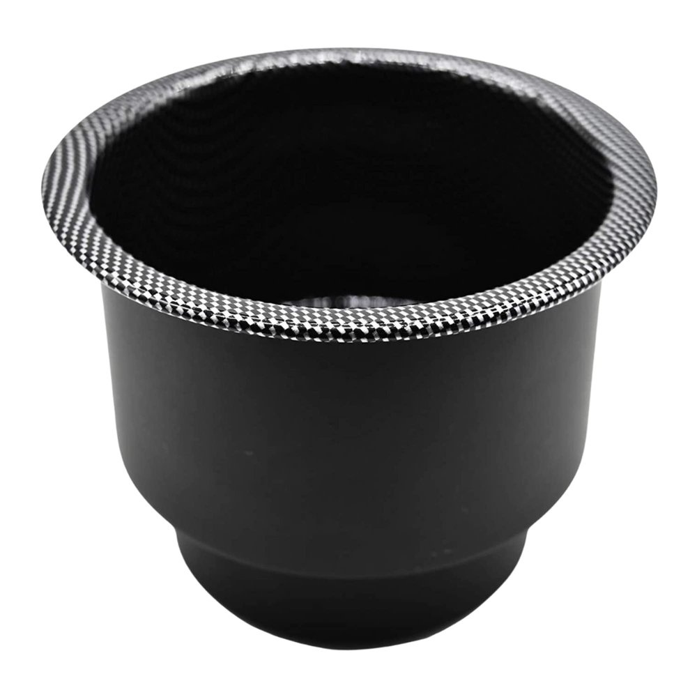 MARINE CITY Stainless Steel Cup Holder Black Carbon Fiber Print, Marine Grade, Center Drain Hole for Boat, Yacht, Ship, Kayak, Poker Table & Countertop (1 Pack)