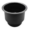 MARINE CITY Stainless Steel Cup Holder Black Carbon Fiber Print, Marine Grade, Center Drain Hole for Boat, Yacht, Ship, Kayak, Poker Table & Countertop (1 Pack) view 1