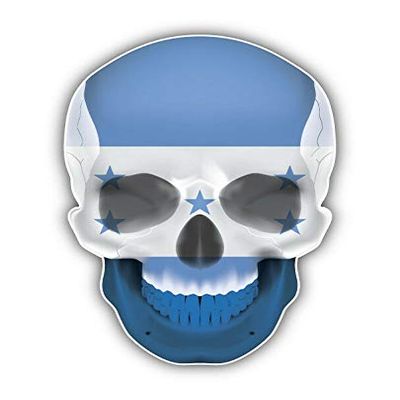 KW Vinyl Magnet Honduras Skull Flag Truck Car Magnet Bumper Sticker Magnetic 5"