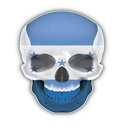 KW Vinyl Magnet Honduras Skull Flag Truck Car Magnet Bumper Sticker Magnetic 5"