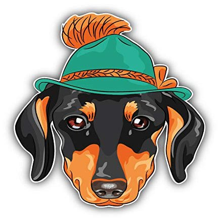 KW Vinyl Magnet Hipster Dachshund Dog Head Truck Car Magnet Bumper Sticker Magnetic 5"