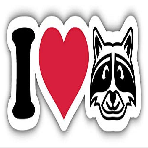 KW Vinyl Magnet I Love Raccoons Truck Car Magnet Bumper Sticker Magnetic 5"