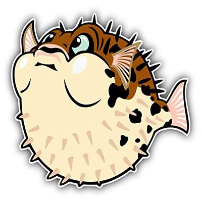 KW Vinyl Magnet Funny Puffer Fish Truck Car Magnet Bumper Sticker Magnetic 5"