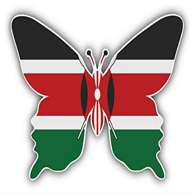KW Vinyl Magnet Kenya Butterfly Flag Truck Car Magnet Bumper Sticker Magnetic 5"