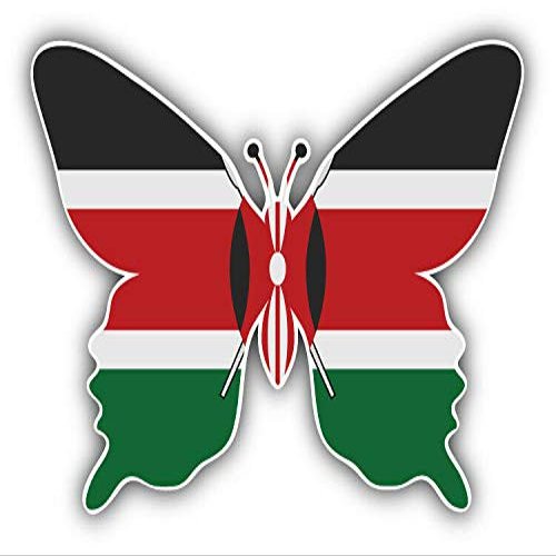 KW Vinyl Magnet Kenya Butterfly Flag Truck Car Magnet Bumper Sticker Magnetic 5"