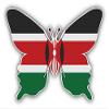KW Vinyl Magnet Kenya Butterfly Flag Truck Car Magnet Bumper Sticker Magnetic 5" view 1