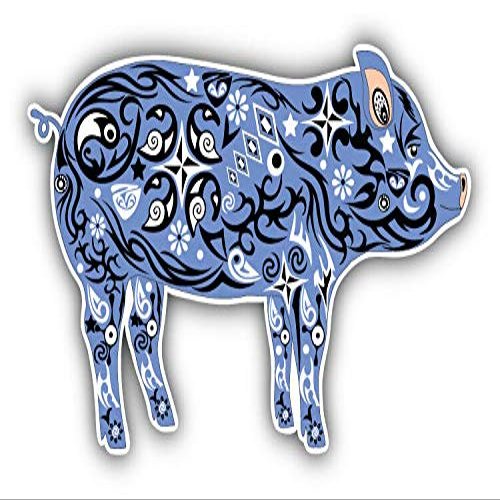 KW Vinyl Magnet Patterned Pig Truck Car Magnet Bumper Sticker Magnetic 5"
