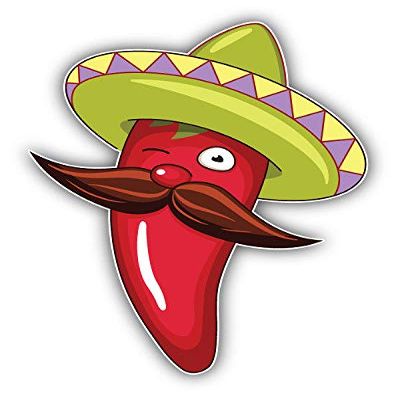 KW Vinyl Magnet Funny Mexican Pepper Cartoon Truck Car Magnet Bumper Sticker Magnetic 5"