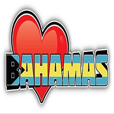 KW Vinyl Magnet Bahamas Art Heart Flag Travel Slogan Truck Car Magnet Bumper Sticker Magnetic 5"