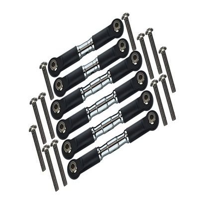 GPM for Arrma Granite 4x4 / Big Rock Crew Cab 4x4 Upgrade Parts Stainless Steel Adjustable Tie Rods - 6Pc Set Gray Silver