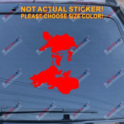 Wales Welsh Map Dragon Silhouette Decal Sticker Car Vinyl die Cut no bkgrd a (Red, 8''(20.3cm))