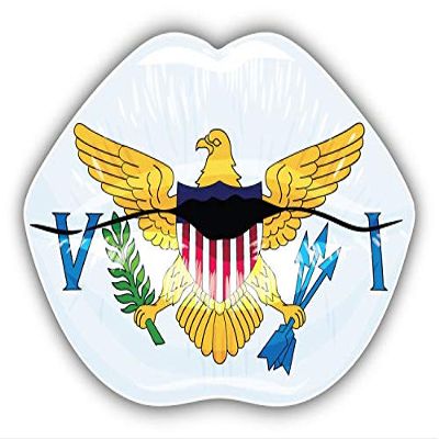 KW Vinyl Magnet Virgin Islands Flag Lips Truck Car Magnet Bumper Sticker Magnetic 5"