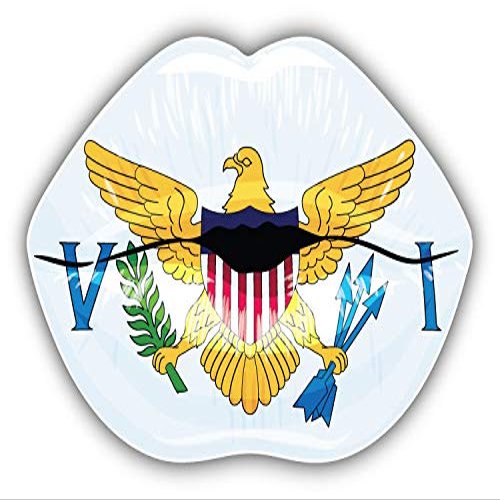 KW Vinyl Magnet Virgin Islands Flag Lips Truck Car Magnet Bumper Sticker Magnetic 5"