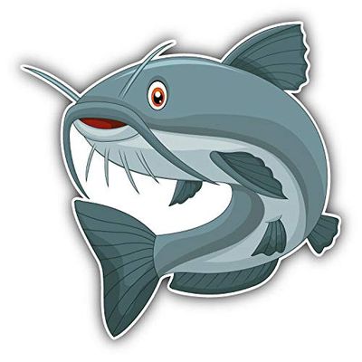 KW Vinyl Magnet Cartoon Catfish Truck Car Magnet Bumper Sticker Magnetic 5"