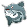 KW Vinyl Magnet Cartoon Catfish Truck Car Magnet Bumper Sticker Magnetic 5" view 1