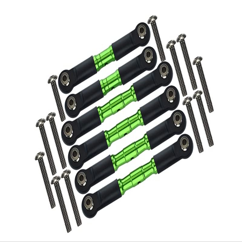 GPM Granite 4x4 / Big Rock Crew Cab 4x4 Upgrade Parts Stainless Steel Adjustable Tie Rods - 6Pc Set Green
