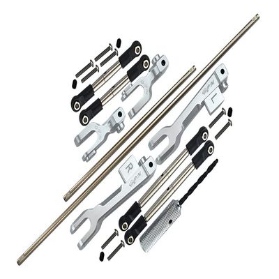 GPM For Traxxas Unlimited Desert Racer 4X4 (#85076-4) Upgrade Parts Spring Steel Front + Rear Sway Bar & Aluminum Sway Bar Arm & Stainless Steel Linkage - 23Pc Set Silver