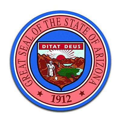 Arizona State Seal (2 Pack) Vinyl Decal Sticker - Car Truck Van SUV Window Wall Cup Laptop - Two 5 Inch Decals - MKS0889