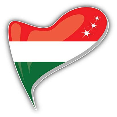 KW Vinyl Magnet Hungary Flag Glossy Heart Truck Car Magnet Bumper Sticker Magnetic 5"