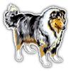 KW Vinyl Magnet Long Haired Collie Dog Truck Car Magnet Bumper Sticker Magnetic 5" view 1