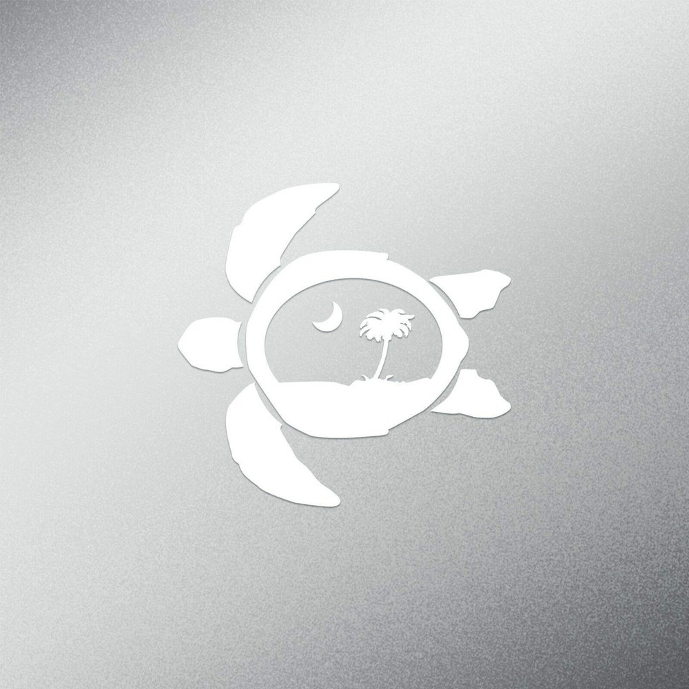 JB Print Magnet Palmetto Tree Sea Turtle Vinyl Decal Sticker Car Waterproof Car Decal Magnetic Bumper Sticker 5"