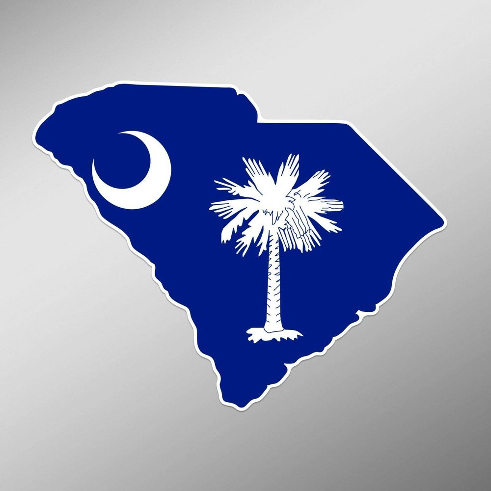 JB Print Magnet South Carolina State Flag Outline Vinyl Decal Sticker Car Waterproof Car Decal Magnetic Bumper Sticker 5"