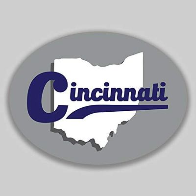 JB Print Magnet Cincinnati Ohio Oval Vinyl Grey City Town College University Vinyl Decal Sticker Car Waterproof Car Decal Magnetic Bumper Sticker 5"
