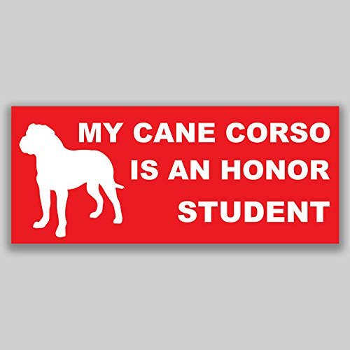 JB Print Magnet My Cane Corso is an Honor Student Dog Mom Vinyl Decal Sticker Car Waterproof Car Decal Magnetic Bumper Sticker 5"