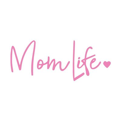 Milk Mug Designs Mom Life with Heart 10 inch Light Pink Vinyl Decal