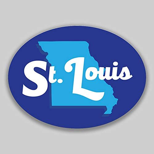 JB Print Magnet Saint Louis Missouri Oval Vinyl City Town College University Vinyl Decal Sticker Car Waterproof Car Decal Magnetic Bumper Sticker 5"