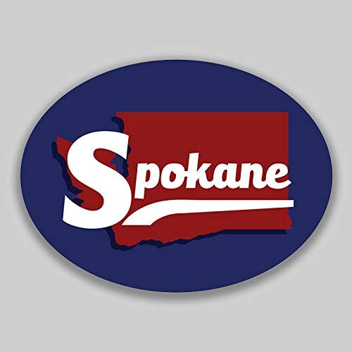 JB Print Magnet Spokane Washington Oval Vinyl City Town College University Vinyl Decal Sticker Car Waterproof Car Decal Magnetic Bumper Sticker 5"
